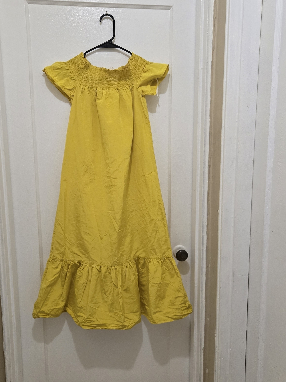 Tory Burch Yellow Smocked Neck Midi Dress